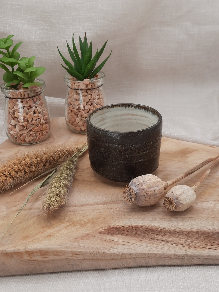 Tasse à espresso droite noir-blanc