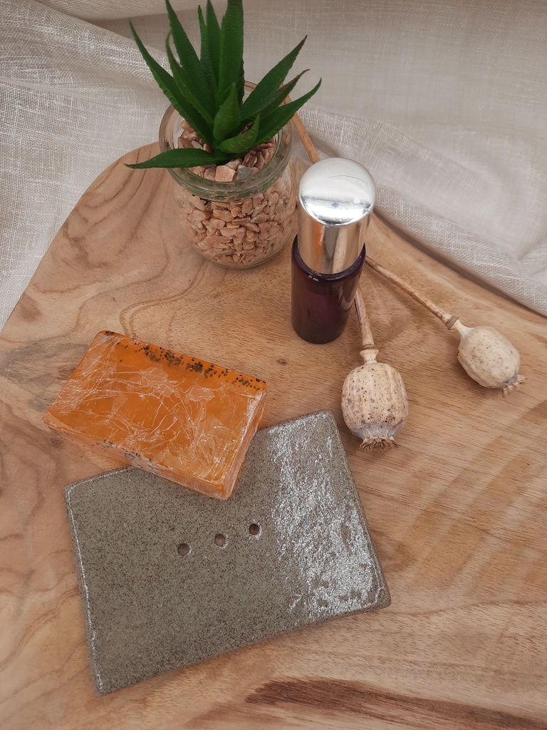 Porte savon rectangulaire beige naturel