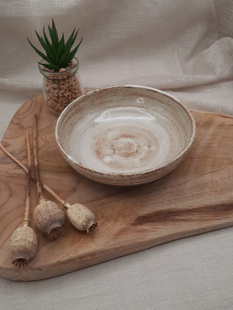 Bols beige-blanc