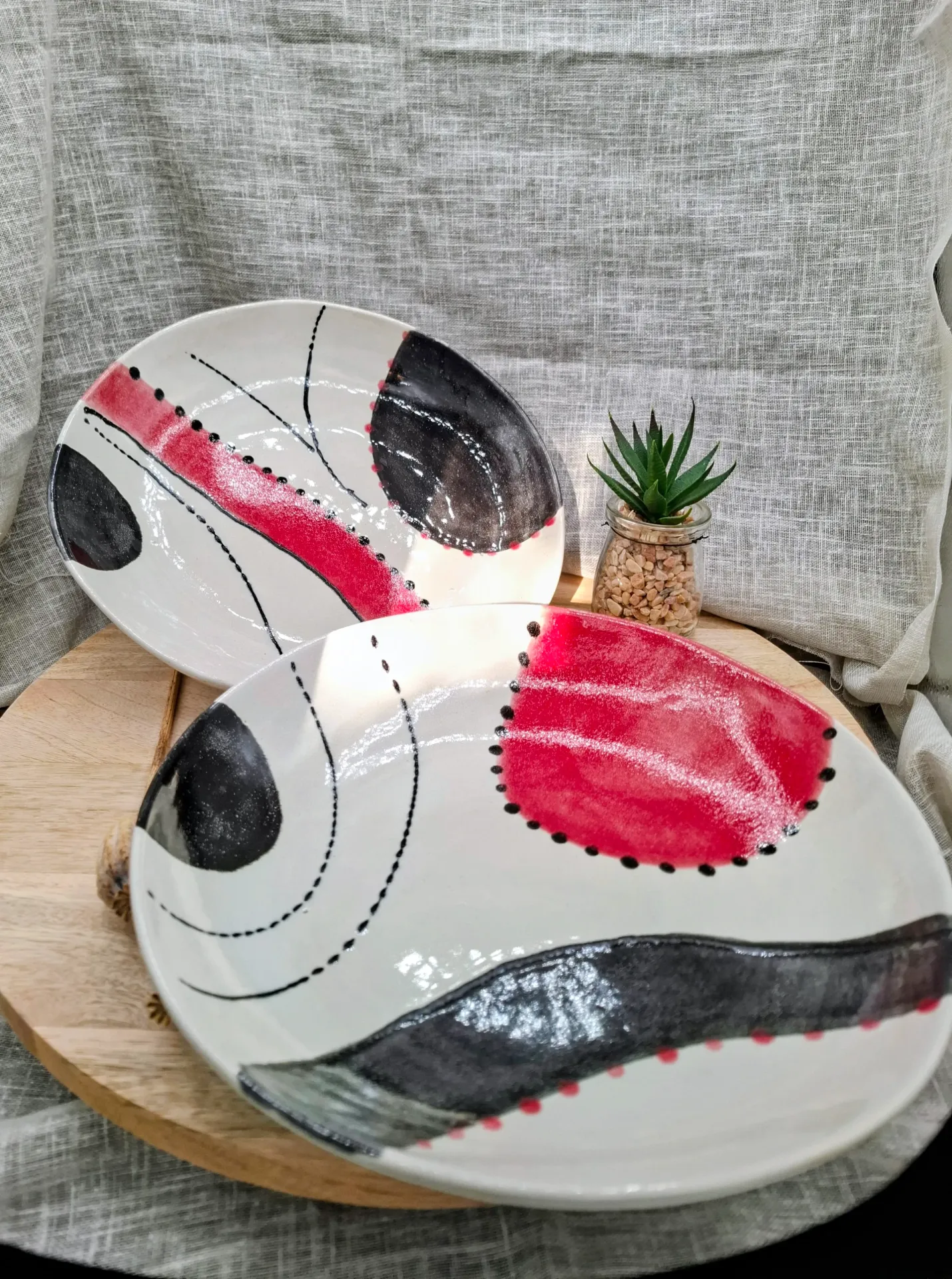 ASSIETTE SPAGUETTI TOURNE DFS blanc graphique