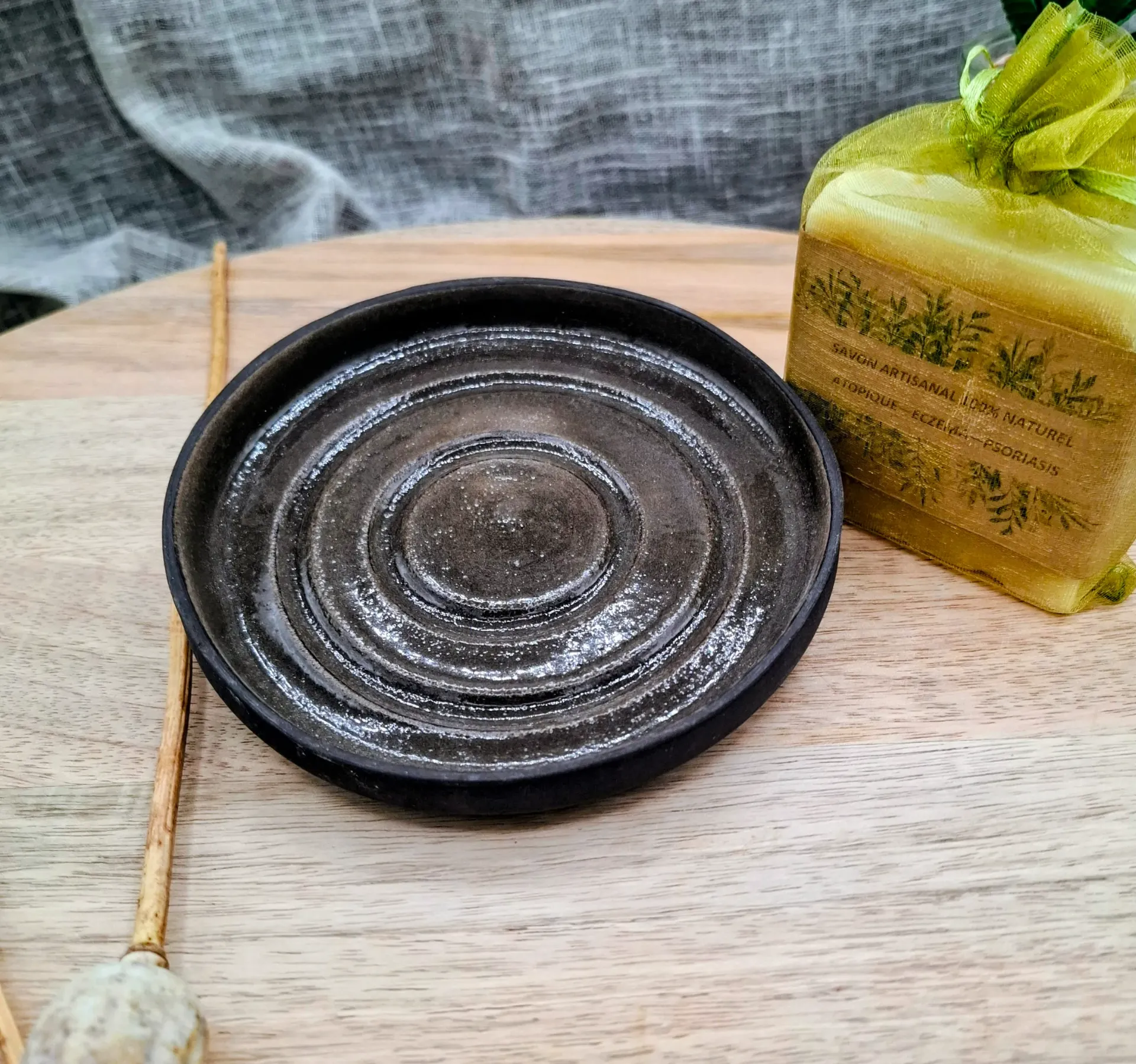 PORTE SAVON ROND PRNI transparent 13cm